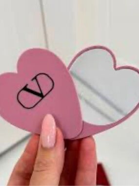 Valentino Pink Heart Compact Mirror
